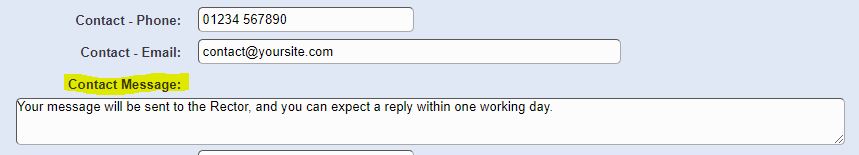Contact Form Intro Message