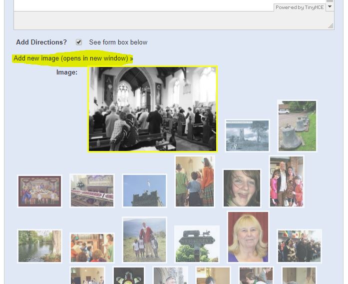 Select image for church or group